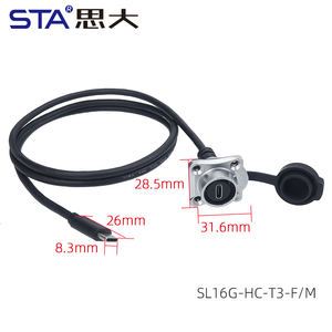 IP67 étanche M16 LP16 Type C adaptateur mâle <span class=keywords><strong>femelle</strong></span> prises prise montage sur panneau connecteur d'aviation industrielle - Product Image 3