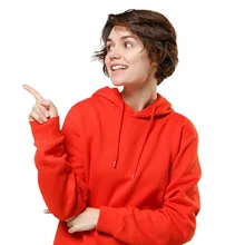 Whole Sale Custom 350g Pure Color logo Custom Sweatshirt 100% Cotton Knitted Pullover Pocket Hooded sweater for women