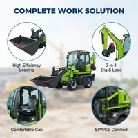 Pengiriman Gratis Mesin EPA Euro 5  Front Loader Dengan Backhoe Mesin EPA Backhoe Loader Mini Excavator Wheel Backhoe Loader