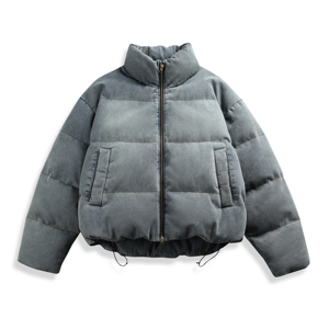 Cappotti in Denim da uomo con collo alto a forma di anatra bianco 50% lavato Vintage invernale - Product Image 1