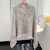 Écharpe-châle d'été tendance pour femme, motif léopard tricoté, style influenceur, pour voyage en extérieur, motif personnalisé