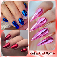 LILYCUTE Vernis à ongles métallique effet miroir argent et or 7 ml, marque privée, super brillant, vernis à ongles chromé pour salon