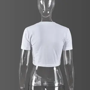 DGS045 новый дизайн женская футболка с круглым вырезом укороченный Топ для женщин по отличной цене