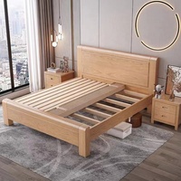 Lit en bois massif de conception moderne, fabricant chinois, meubles de chambre à coucher