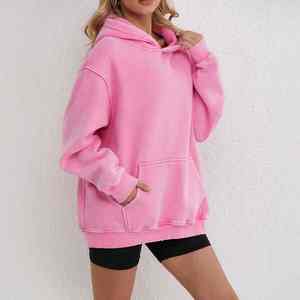 Mujeres de gran tamaño Parejas Heavyweight Vintage Acid Wash Hoodie Cotton Fleece Hoodies para mujeres - Product Image 2