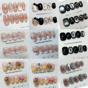 <span class=keywords><strong>Faux</strong></span> <span class=keywords><strong>ongles</strong></span> en acrylique ultra-courts, transparents, mignons, souples, à presser, faits à la main, 10 pièces, <span class=keywords><strong>avec</strong></span> étiquette privée - Product Image 2