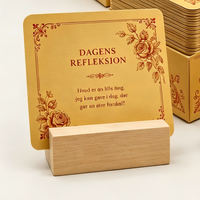 Jeu de cartes d'oracle de tarot d'affirmation personnalisé avec support en bois, boîte personnalisée et bordure colorée