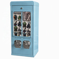 Distributeur automatique de cartes et de stickers pour mini-tatouages à deux colonnes |   Couleur bleue personnalisée avec support