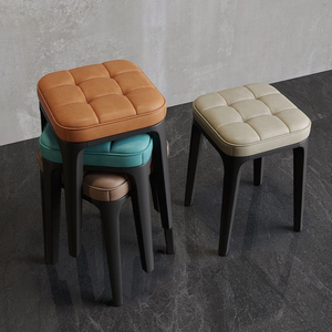 Sillas Modernas Grandes para Sala de Estar y Comedor, Bancos Apilables, Taburetes de Maquillaje, Tapizados en Cuero, Hierro, Comerciales, Portátiles - Product Image 1