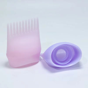 Bouteille en plastique vide de 6 oz pour huile capillaire, applicateur peigne de coloration pour salon, avec écran de mesure, sérigraphiée, vente en gros - Product Image 4