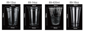 Gobelets jetables en PET transparent pour limonade froide, salades de fruits et légumes, yaourts, avec film de scellage - Product Image 3