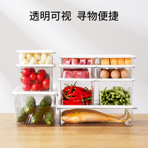 Refrigerator Organizer Boxes Transparent Airtight Seal Lid Food Storage Container Rectangle Freezer Use - Product Image 5