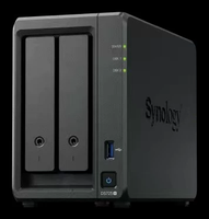 DiskStation DS725+ 2 Bay NAS Storage Server AMD Ryzen R1600 4GB ECC DDR4 hingga 32GB 2x2.5GbE LAN Slot Cache M.2 NVMe