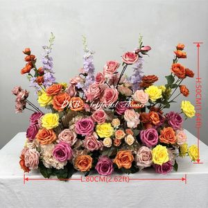 Flores Artificiales de Seda para Entrada, Pasillo, Hilera de Flores Coloridas para Boda, Arreglos Florales para el Año Nuevo Chino - Product Image 2