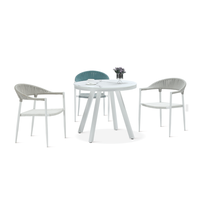 Vente directe d'usine - Ensemble de meubles de salle à manger - Chaises et table en tissu tressé résistant aux UV - Utilisé pour le jardin extérieur