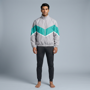 Wholesale Premium High Quality Color Block <b>Men</b> Custom Logo Windbreaker <b>Long</b> Sleeves Luxury <b>Jackets</b> - Product Image 1