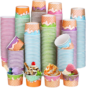 Tapa de papel desechable de doble pared para vasos de helado, con logo personalizado impreso, para gelato y yogur helado, 4oz/5oz/8oz, grado alimenticio, Tequila - Product Image 1