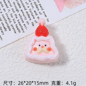 CHENXI Accesorios de Escultura de Pastel Triangular de Papá Noel Personalizados, Dijes de Resina DIY para Carcasas de Teléfono Móvil con Crema - Product Image 5