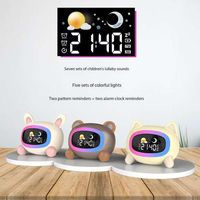 Lampu LED nirkabel bentuk hewan, Jam Alarm matahari terbit untuk anak-anak, lampu malam LED warna-warni isi ulang daya