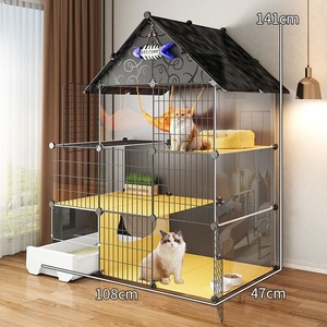 Mobilier moderne pour animaux de compagnie, <span class=keywords><strong>maison</strong></span> pour <span class=keywords><strong>chat</strong></span> et chien toutes saisons, villa à deux étages, lits superposés, matériau plastique, design chaleureux pour une utilisation en intérieur/extérieur - Product Image 2