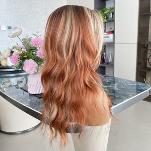 Pelucas sintéticas de encaje HD 13x6 con ondas de agua de un solo nudo, listas para usar, sin pegamento, de fibra de encaje suizo, 180% de densidad - Product Image 6