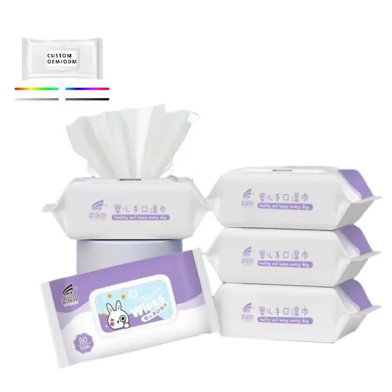 Lingettes nettoyantes pour bébé personnalisées Soft Care Lingettes nettoyantes pour bébé sans alcool