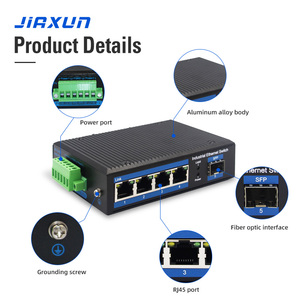 Commutateur Ethernet <span class=keywords><strong>PoE</strong></span>+ industriel non géré 5 ports 1000 Mbps à montage sur rail DIN DC 48V~55V pour vente en gros - Product Image 2