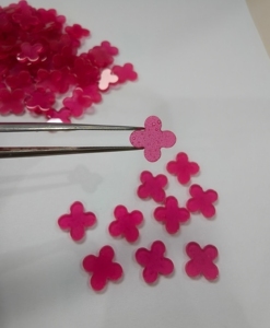 Cabochon a quadrifoglio smaltato <span class=keywords><strong>rosa</strong></span>, con base piatta, pietre semipreziose per la creazione di anelli, orecchini e collane fai da te - Product Image 2