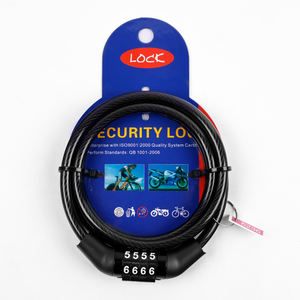 क्विंसिन मोटरसाइकिल एंटी चोरी लॉक बाइक लॉक 4 अंकों का साइकिल केबल संयोजन लॉक - Product Image 1