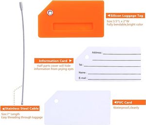 Quickly Spot Silicone Luggage Identifier <b>Tags</b>, Travel Essentials Accessories <b>Name</b> <b>Tags</b> for Backpacks, Suitcases, Baggage - Product Image 3