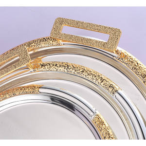 Bandeja de Servicio Multiusos de Metal Dorado para el Hogar y Hoteles, Bandeja de Metal Dorado para Baño para Almacenamiento de Cosméticos y Artículos de Tocador - Product Image 2