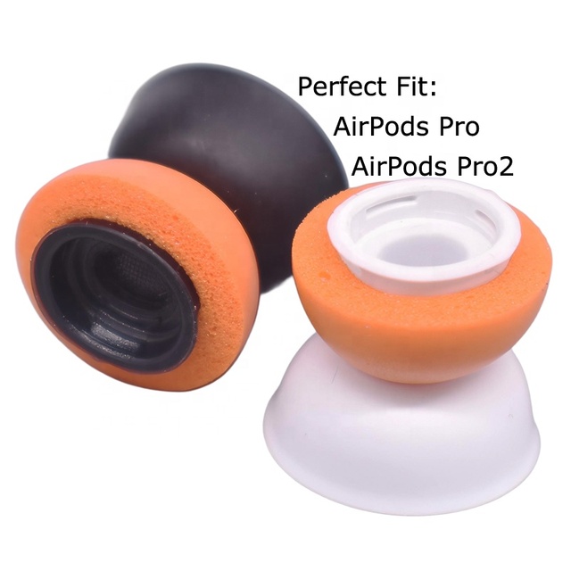 Orange Foam Ear Tips for Airpods Pro 2 Silicone Cover Memory Foam Eartip for Airpods Pro Pro2 Slow Rebound Foam Ear Tips