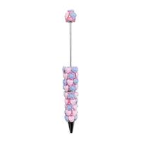 Perle en résine acrylique colorée en forme de rose avec strass pour stylo à logo, largeur d'écriture 1,0 mm, pour la fabrication de bijoux DIY, vente en gros