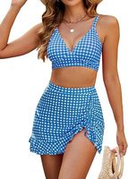 Ensemble bikini deux pièces push-up taille haute pour femme, grande taille, personnalisé OEM/ODM, pour la plage - Maillot de bain amincissant effet ventre plat