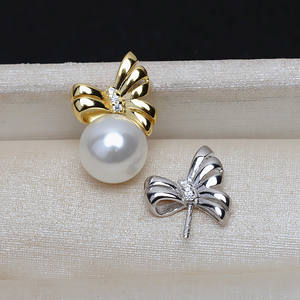 Colgante de Aguja Recta de Plata S925 con 8-10 Perlas Sueltas, Accesorio para DIY con Bandeja Vacía, Semiterminado 3927 - Product Image 2