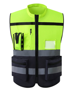 เสื้อกั๊กสะท้อนแสงสีเขียว เหลือง ส้ม น้ำเงิน ระบายอากาศได้ดี มองเห็นได้ชัดเจน ปลอดภัย มีช่องใส่บัตรประจำตัว เหมาะสำหรับวิศวกรสำรวจ ช่างก่อสร้าง และงานภาคสนาม - Product Image 1