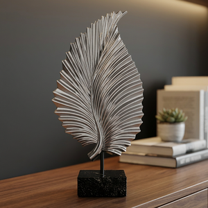 Jaffs Exports JE912 Contemporary Aluminum Leaf Sculpture Handmade Eco-Friendly Artistic Tabletop Decor for Living Room - Product Image 2