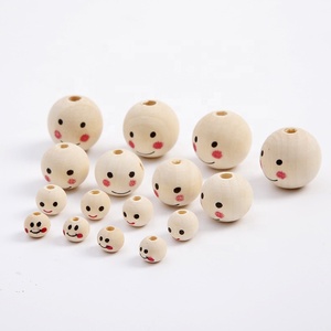 Wholesale DIY Children's <strong>Smiling</strong> Face Doll Head <strong>Wood</strong> Bead Accessories Raw <strong>Wood</strong> Color Polished Loose Beads - Product Image 5