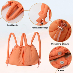 Borsa <span class=keywords><strong>a</strong></span> Tracolla Regolabile in Nylon Imbottito con Coulisse, Grande Capacità, Leggera, Borsa da <span class=keywords><strong>Donna</strong></span>, Zaino da Viaggio, Borsa Tote - Product Image 2