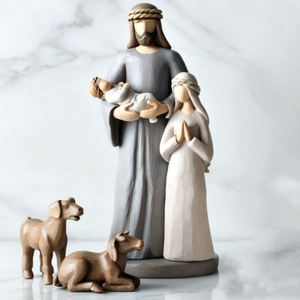 Nouvel ensemble de crèche de Noël, décoration de crèche d'intérieur, figurines de crèche sculptées et peintes à la main, scène avec bergerie - Product Image 4