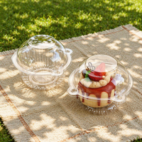 Boîte d'emballage alimentaire en plastique PET écologique jetable avec couvercle transparent, faite à la main, pour pâtisserie, gâteau, chocolat, bonbons, biscuits