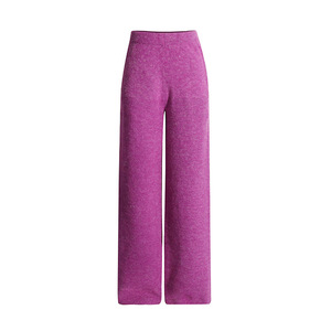Pantalones de punto para mujer al por mayor, de primavera, ecológicos, rectos, transpirables, informales, de cintura alta, con frente plano, cómodos y con cintura elástica. - Product Image 2