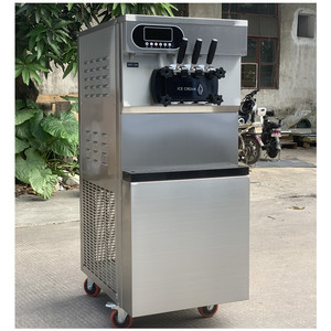 Nuevo tipo de máquina económica de helados de servicio suave, comercial, de 3 sabores, tipo de mesa y de pie, para hacer helados a la venta - Product Image 1