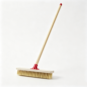 Balai en plastique à poils durs avec manche en bois, écologique, léger, pour le nettoyage à la maison, à l'école, en usine, en extérieur et en intérieur - Vente directe - Product Image 6