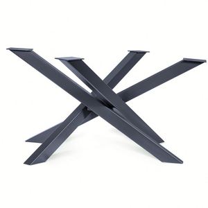 Mesa de metal personalizada con estilo moderno, Marco cruzado, patas de araña, mesa de comedor de conferencia cromada rectangular, muebles, patas de araña - Product Image 1