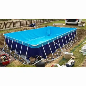 Commercial PVC portable rectangular metal swimming water pools stainless steel swimming pool fittings