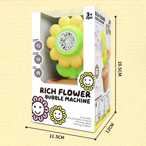 Nuovo Design Giocattolo Estivo: Macchina per <span class=keywords><strong>Bolle</strong></span> Elettrica a Forma di Girasole <span class=keywords><strong>in</strong></span> Vaso con Luce Colorata e Pistola Spara <span class=keywords><strong>Bolle</strong></span> - Product Image 4