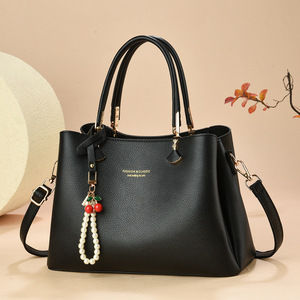 Bolsa de Compras de Gran Capacidad para Mujer, Bolsos de Mano de Cuero PU, Bolsos de Hombro Negros Tipo Cubo, Bolsos Cruzados para Dama - Product Image 3