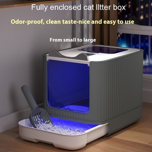 Quá Khổ chống giật gân nhựa PET mèo nhà vệ sinh mùi-proof garter Kitten kèm theo mèo hộp dễ dàng để làm sạch - Product Image 6