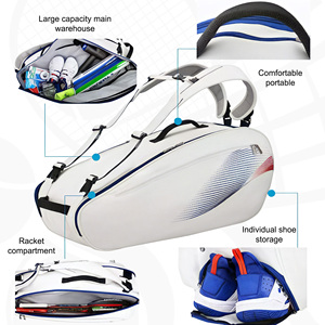 2025 Custom Waterproof Dustproof Sports <strong>Racket</strong> Bag Tennis <strong>Beach</strong> Leather PU Racquet Sport Bag Tennis Bag Backpack - Product Image 3